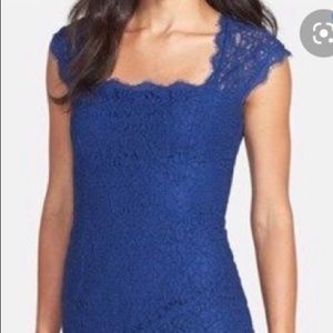 Adrianna Papell Royal Blue Lace Dress